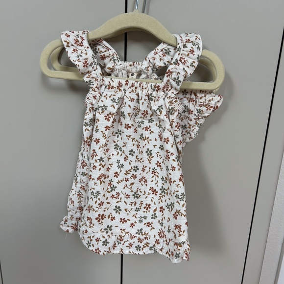 Quincy Mae Ruffle sleeveless floral dress and bloomer set - 6-12M, organic - Picture 15 of 15